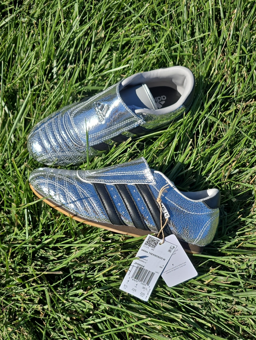 ADIDAS Originals Taekwondo Slip On Metallic Silver Shoes Size 5.5 NWT